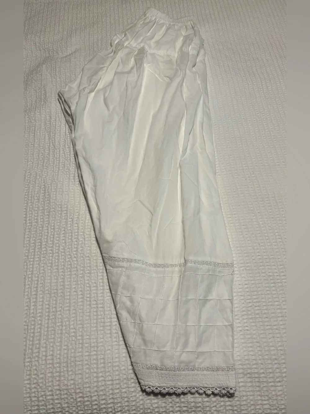 Unbranded Women White Cotton Lace Trim Bloomers Prairie Victorian